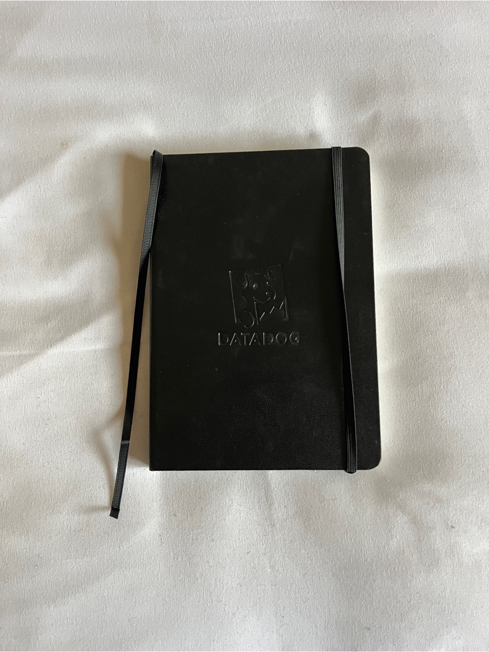 Paperage Black Hardcover Lined Datadog Journal Notebook Pocket Size 5.75x4 Elast
